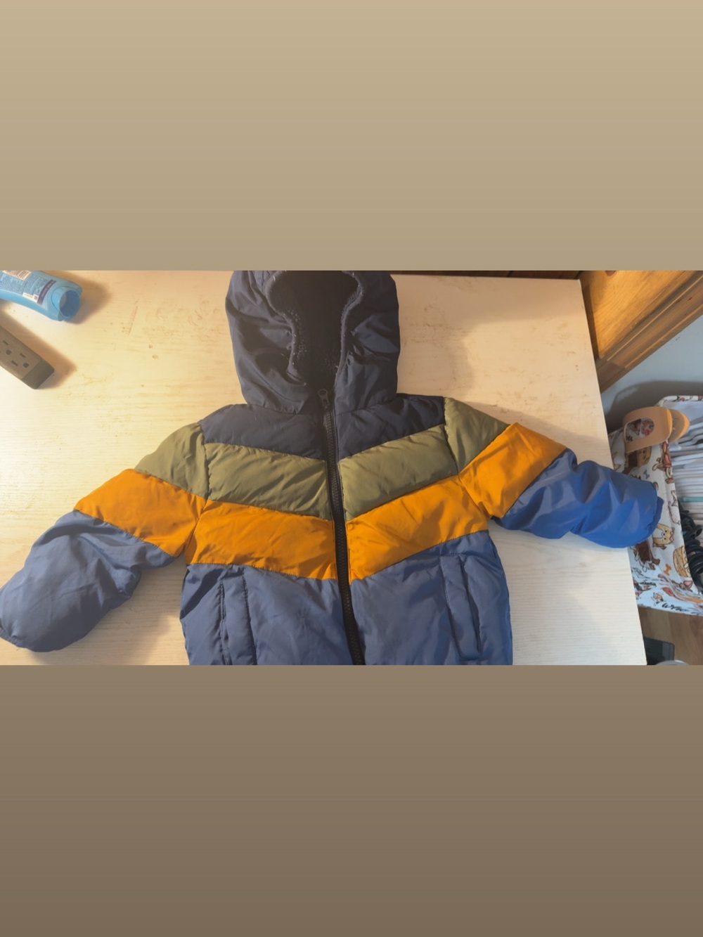 Swiss Tech Navy, Olive & Mustard Colorblock Jacket